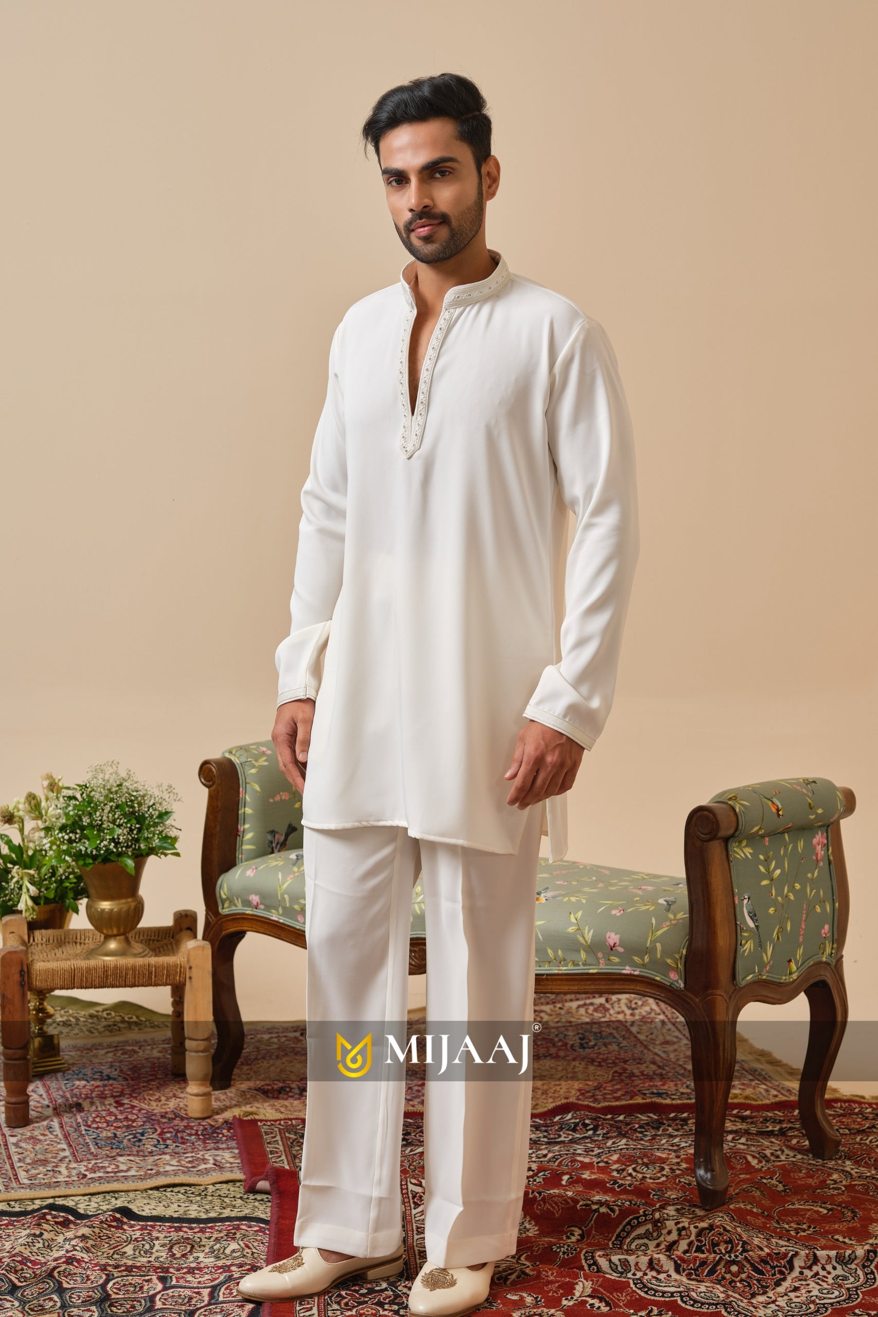 Cream Classic Kurta