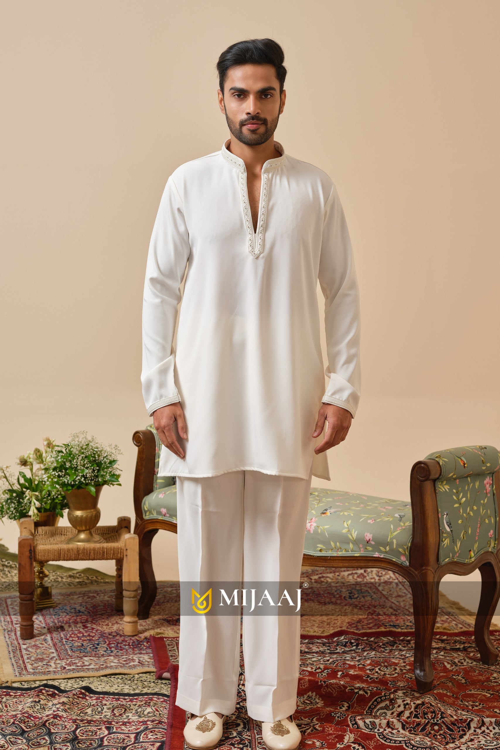 Cream Classic Kurta