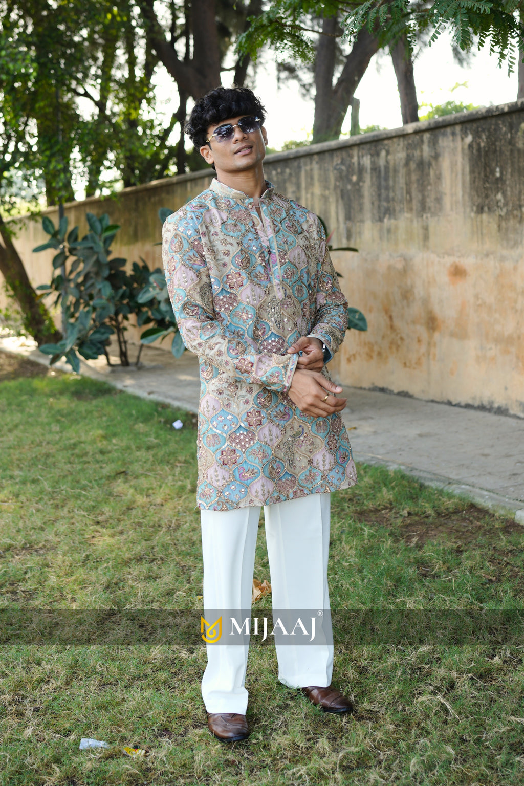 Turquoise Color Short Kurta with Premium Korean Pant