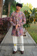 Purple Color Short Kurta with Premium Korean Pant