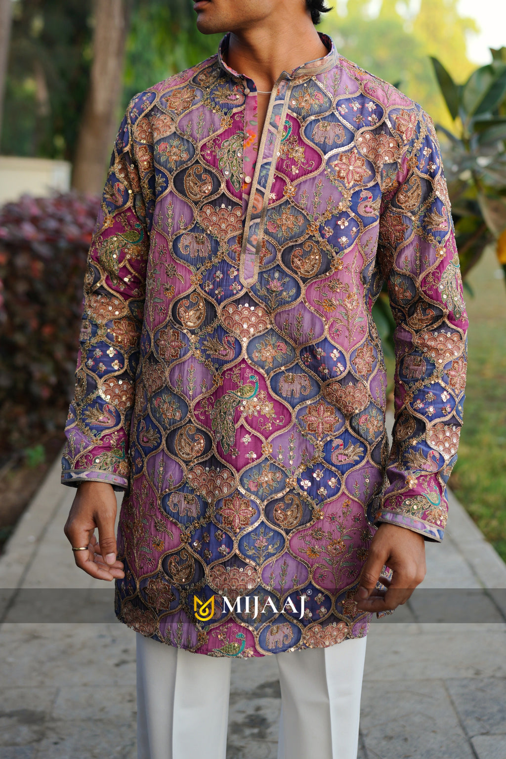Purple Color Short Kurta with Premium Korean Pant