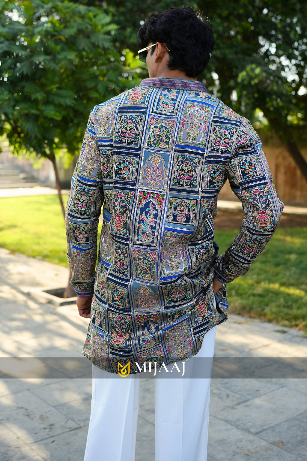 Blue Color Short Kurta For Men with Premium Korean Pants