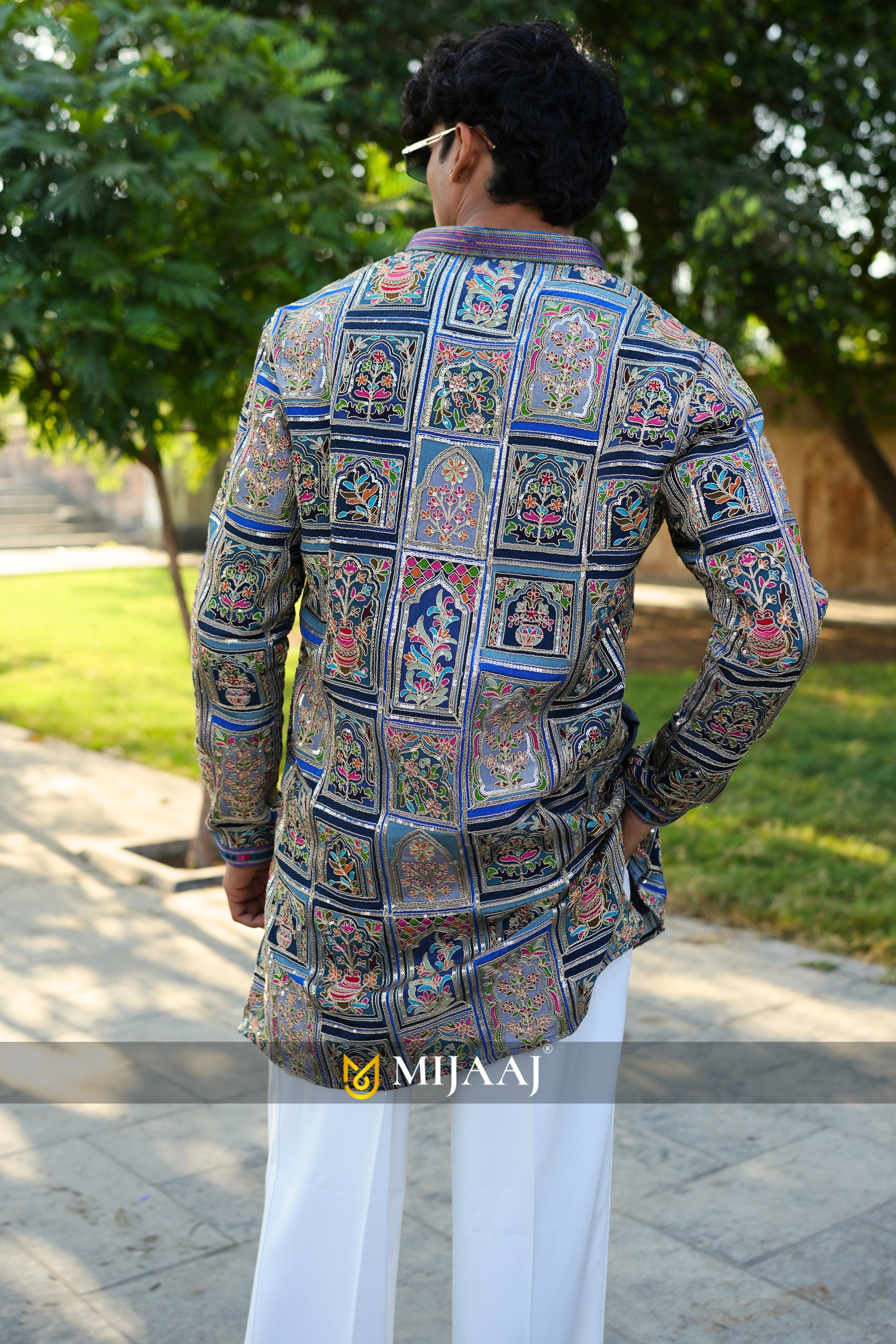 Blue Color Short Kurta For Men with Premium Korean Pants