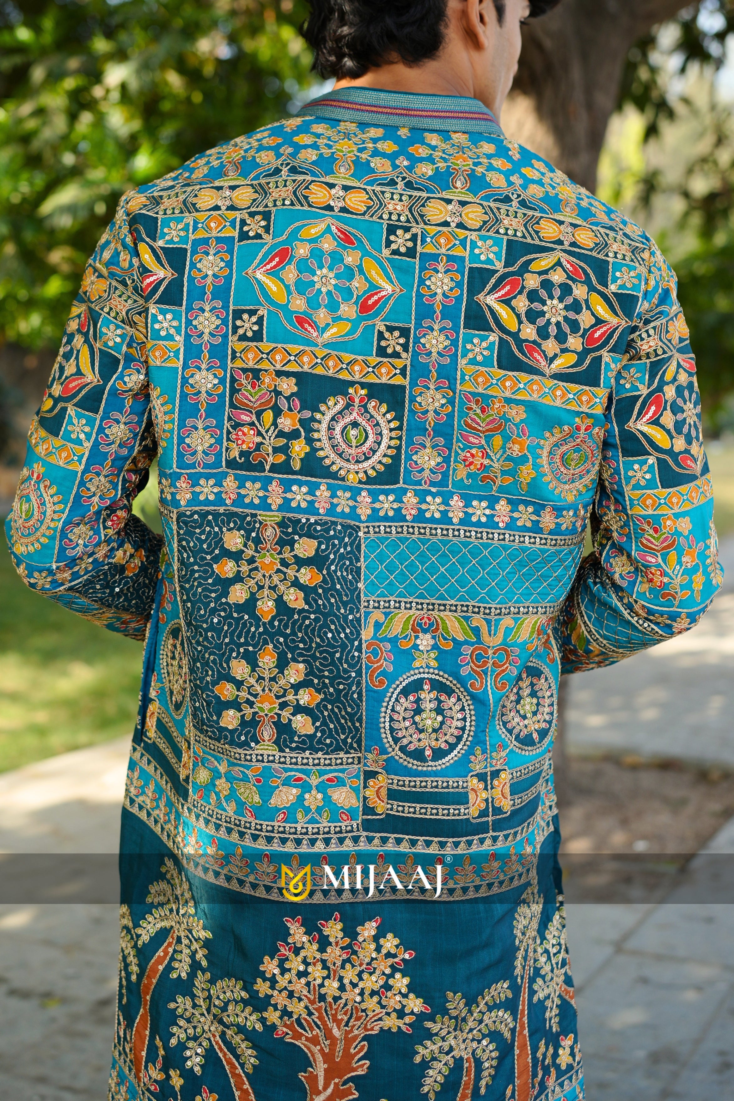 Rama color Embroidered short kurta with Premium Korean pant