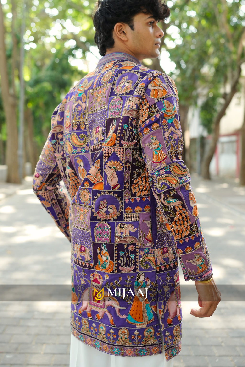 Purple colour short kurta for men with Premium Korean Pants