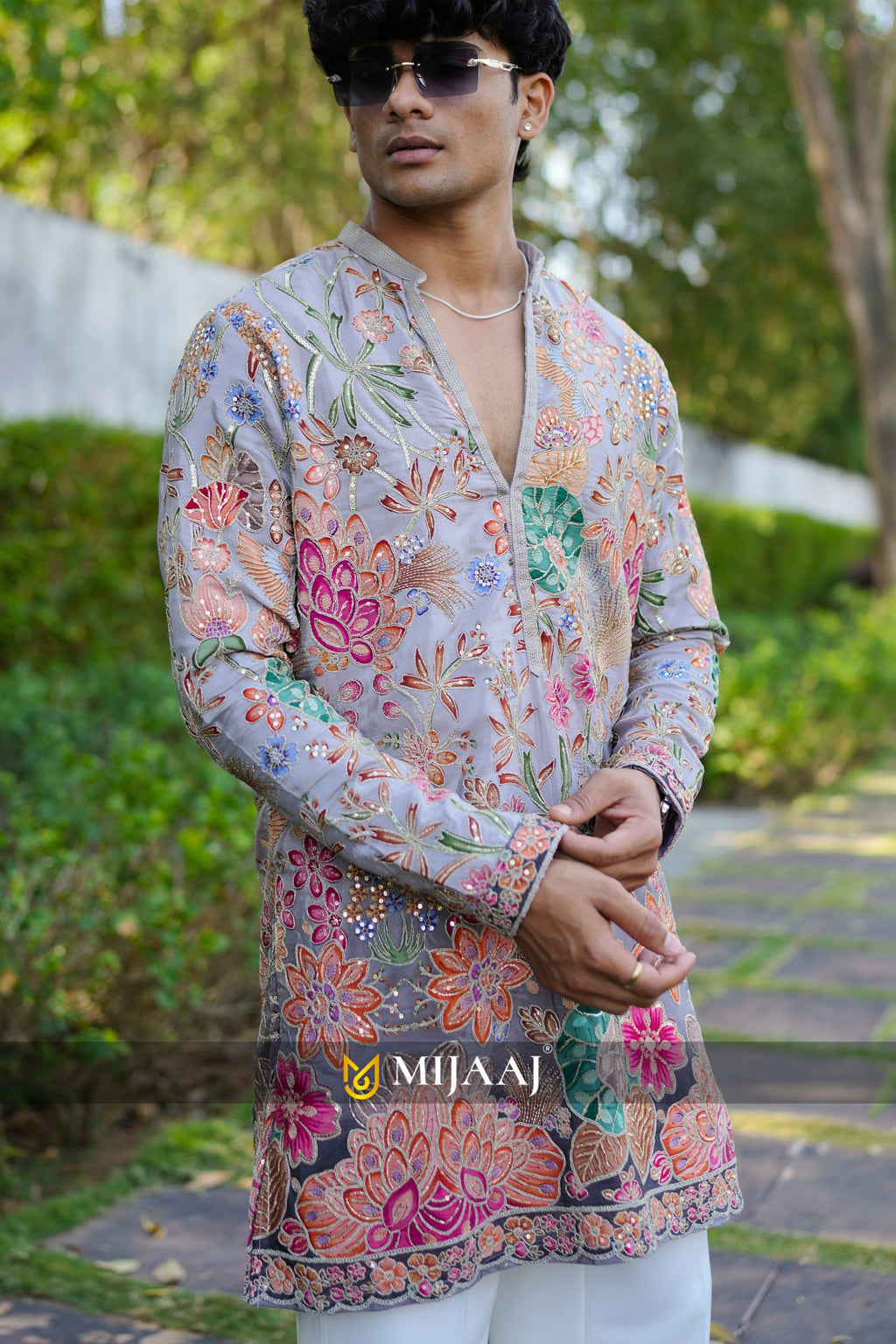 Gray Color Short Kurta with Premium Korean Pant