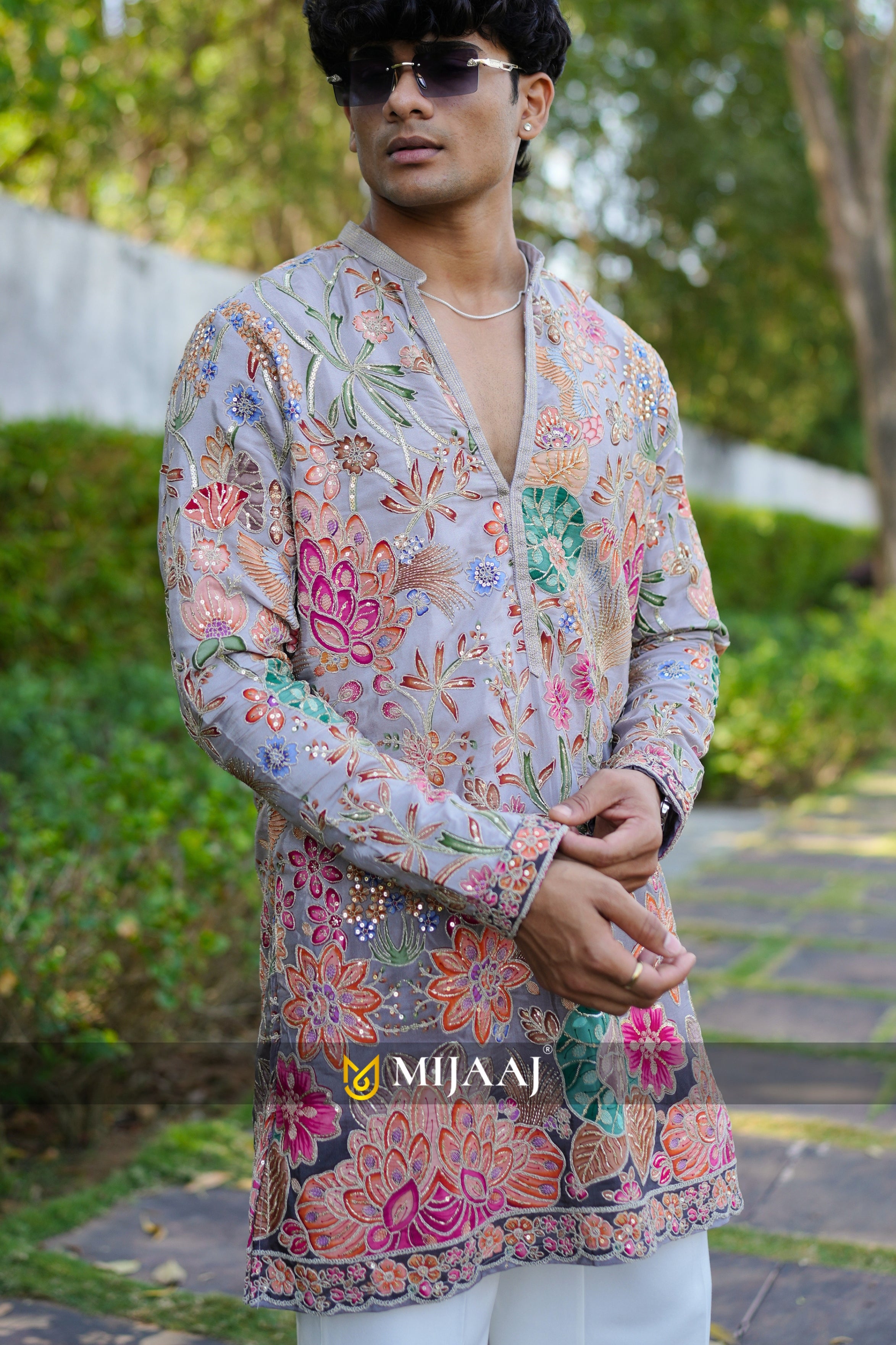 Gray Color Short Kurta with Premium Korean Pant