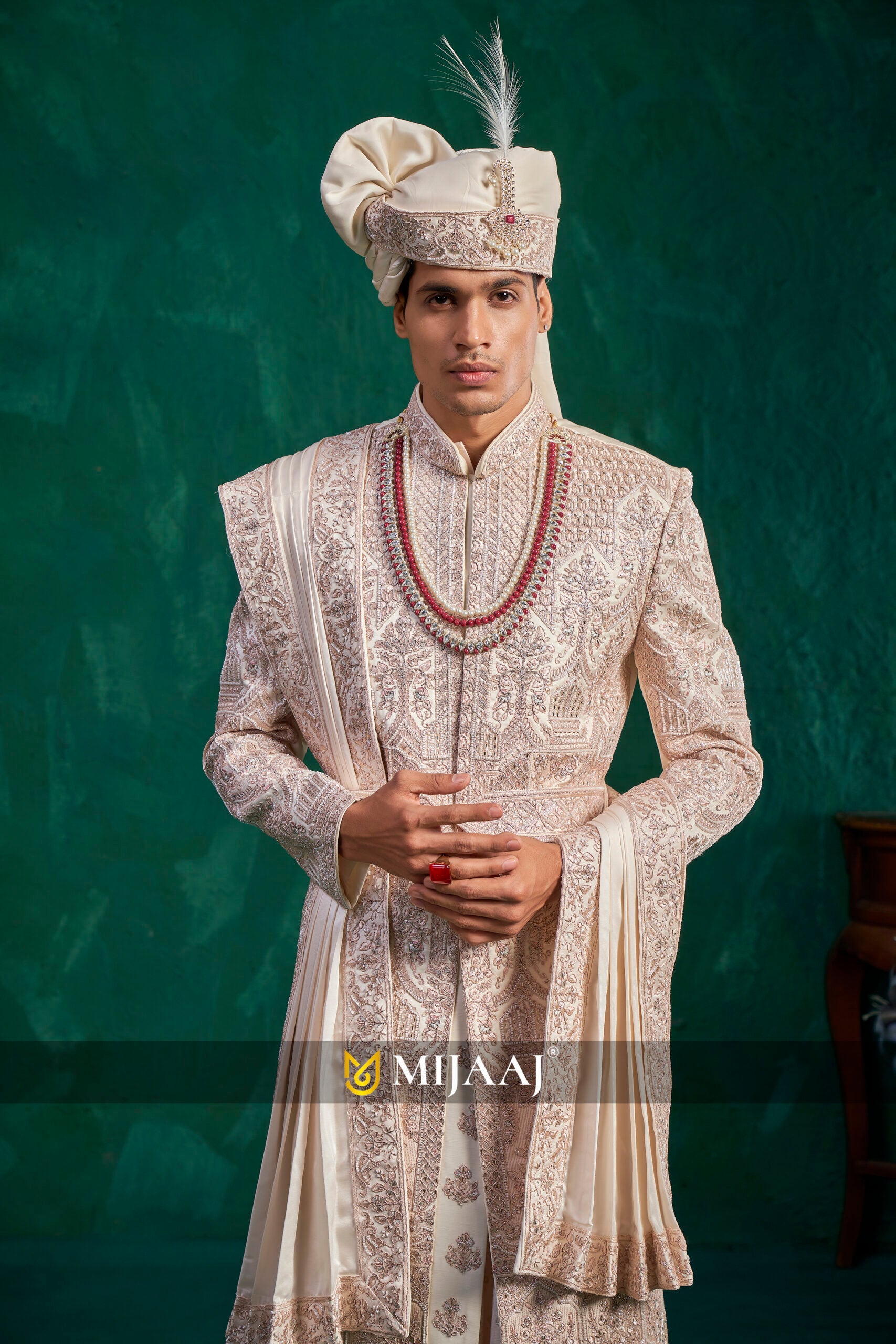 Heritage Handcrafted Zari Sherwani