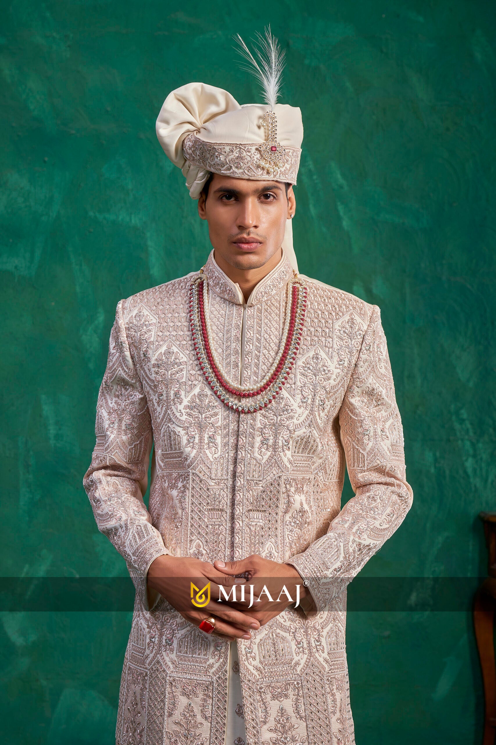 Heritage Handcrafted Zari Sherwani