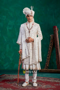 Latest 2026 Groom Sherwani in Cream Color That Complements Red, Maroon, Rani Pink Bridal Lehenga