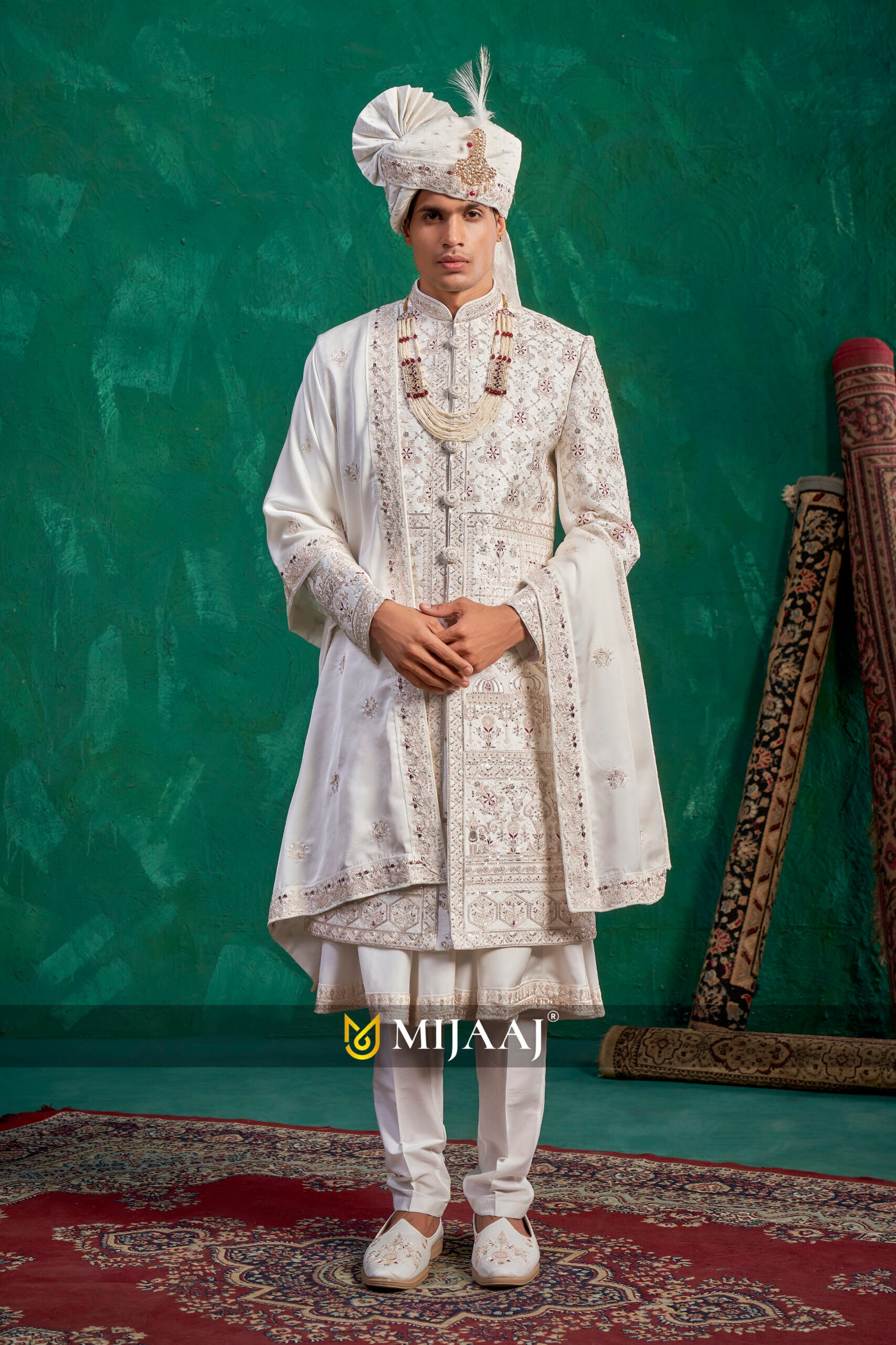 Latest 2026 Groom wedding Sherwani perfect match for Bride’s Maroon/Red/ Wine Color Lehenga