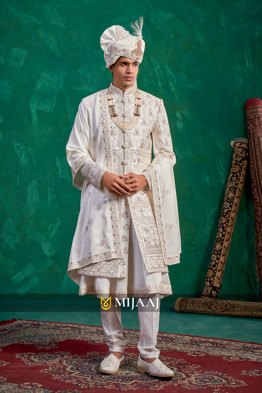 Latest 2026 Groom wedding Sherwani perfect match for Bride’s Maroon/Red/ Wine Color Lehenga