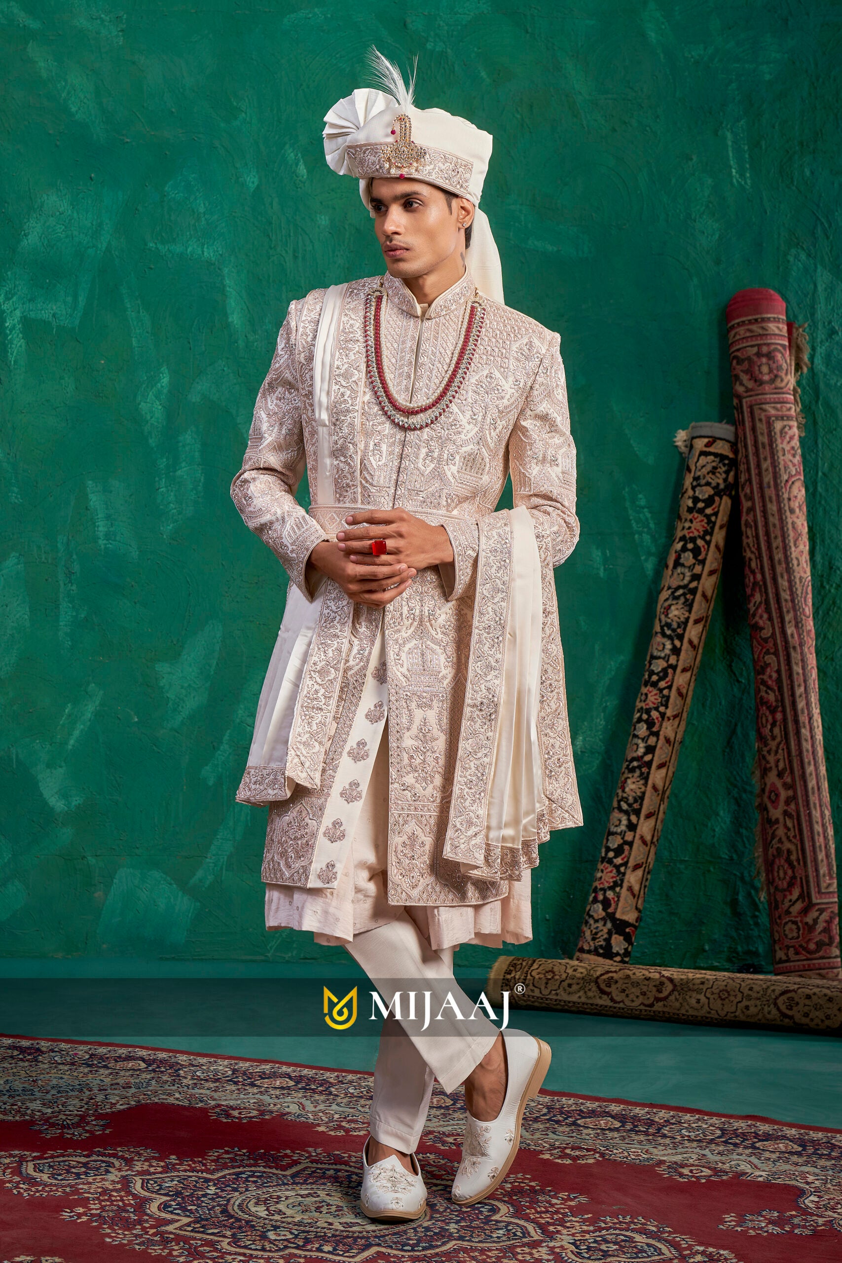 Heritage Handcrafted Zari Sherwani