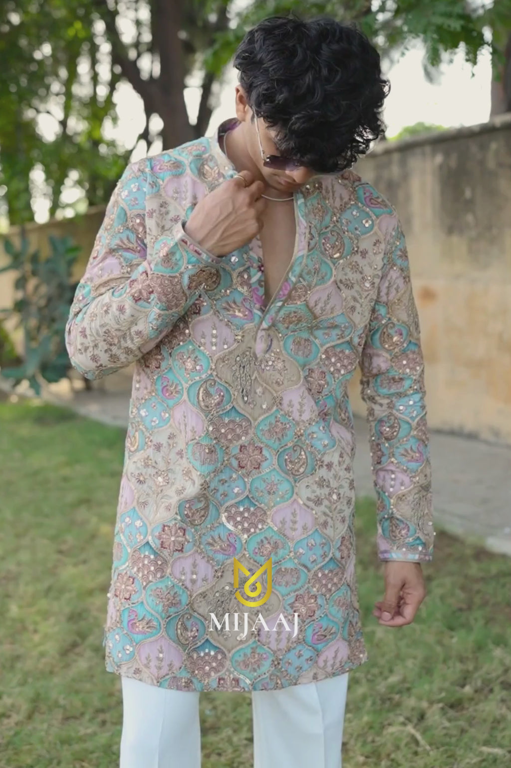 Turquoise Color Short Kurta with Premium Korean Pant