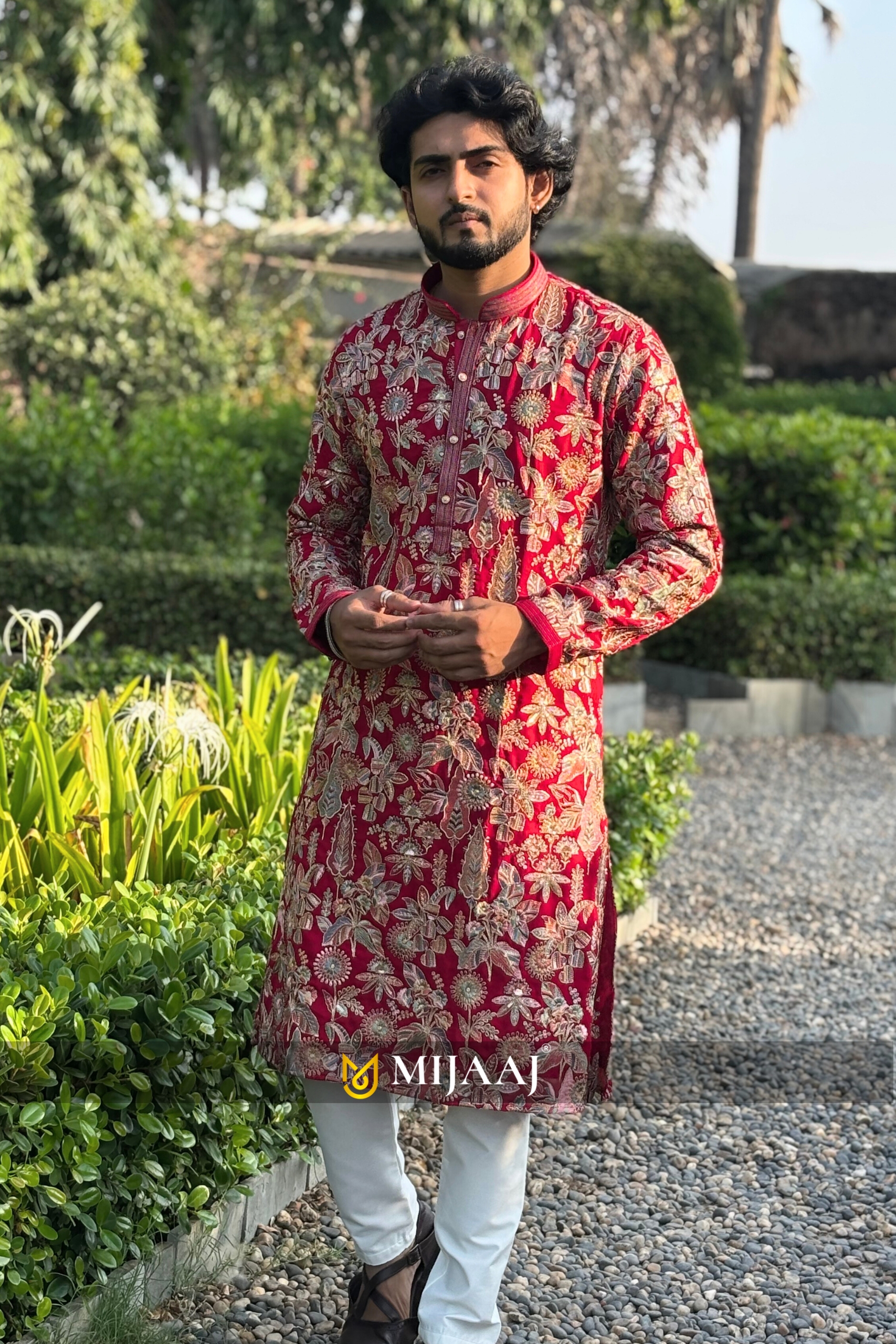 Maroon Designer Kurta