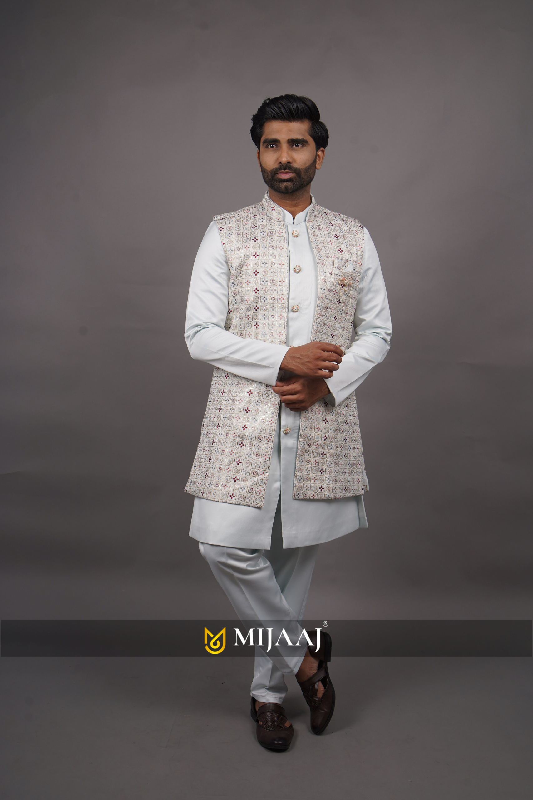 White Jacket Kurta