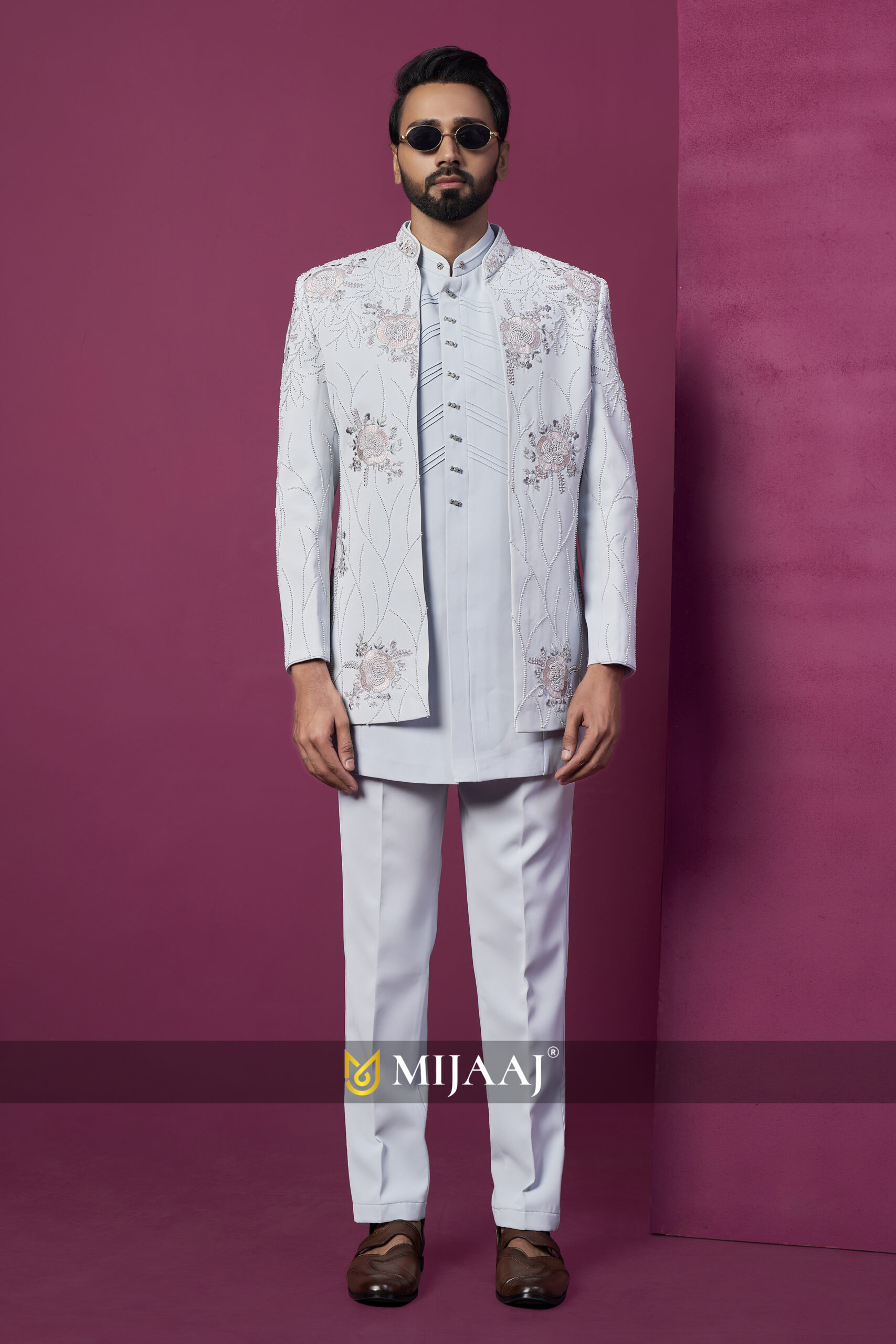 Ivory Blossom Embroidered Indo-Western