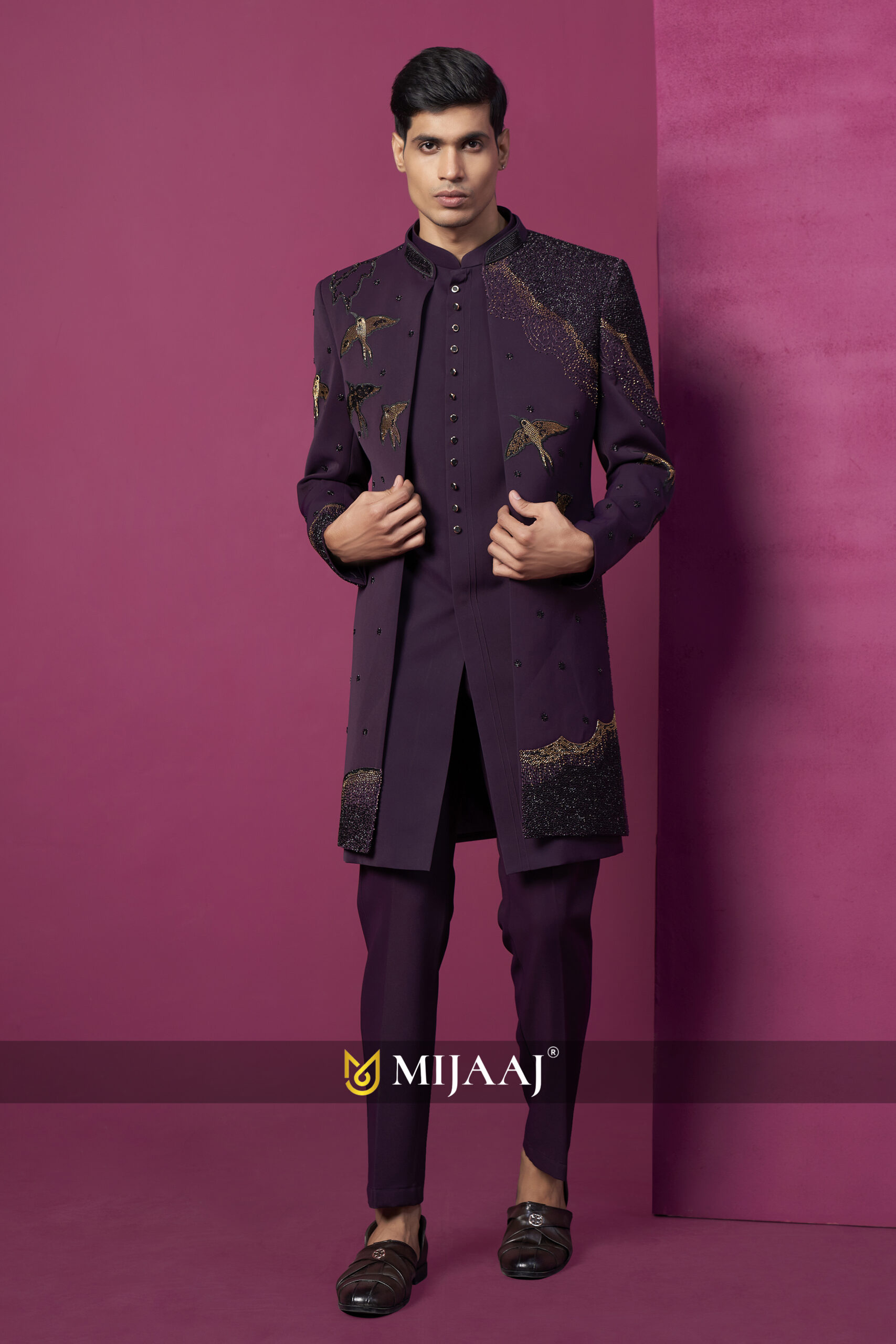 Imperial Plum Sequinned Indo-Western