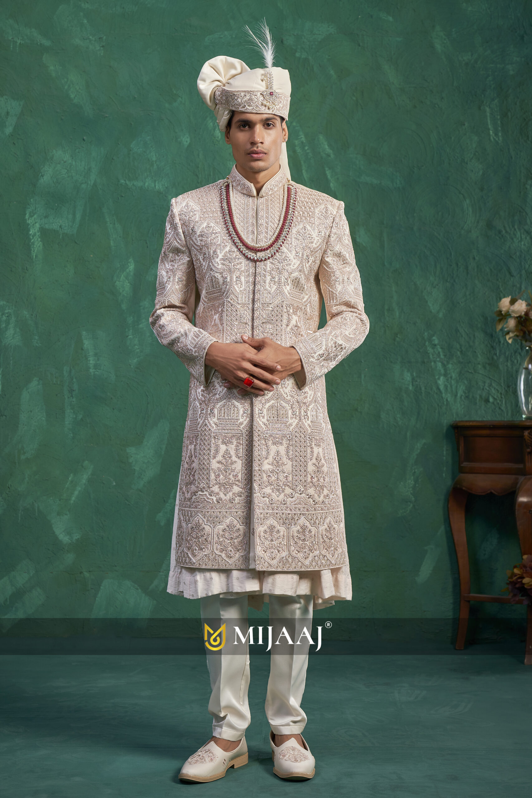 Heritage Handcrafted Zari Sherwani