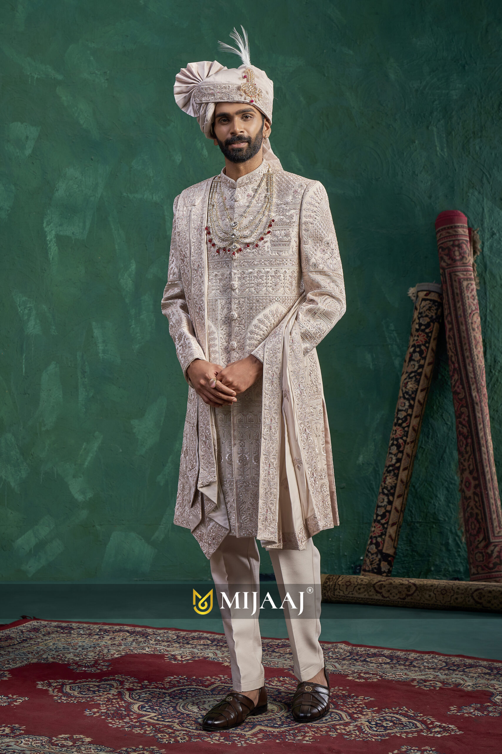 Ivory Grand Layered Wedding Sherwani