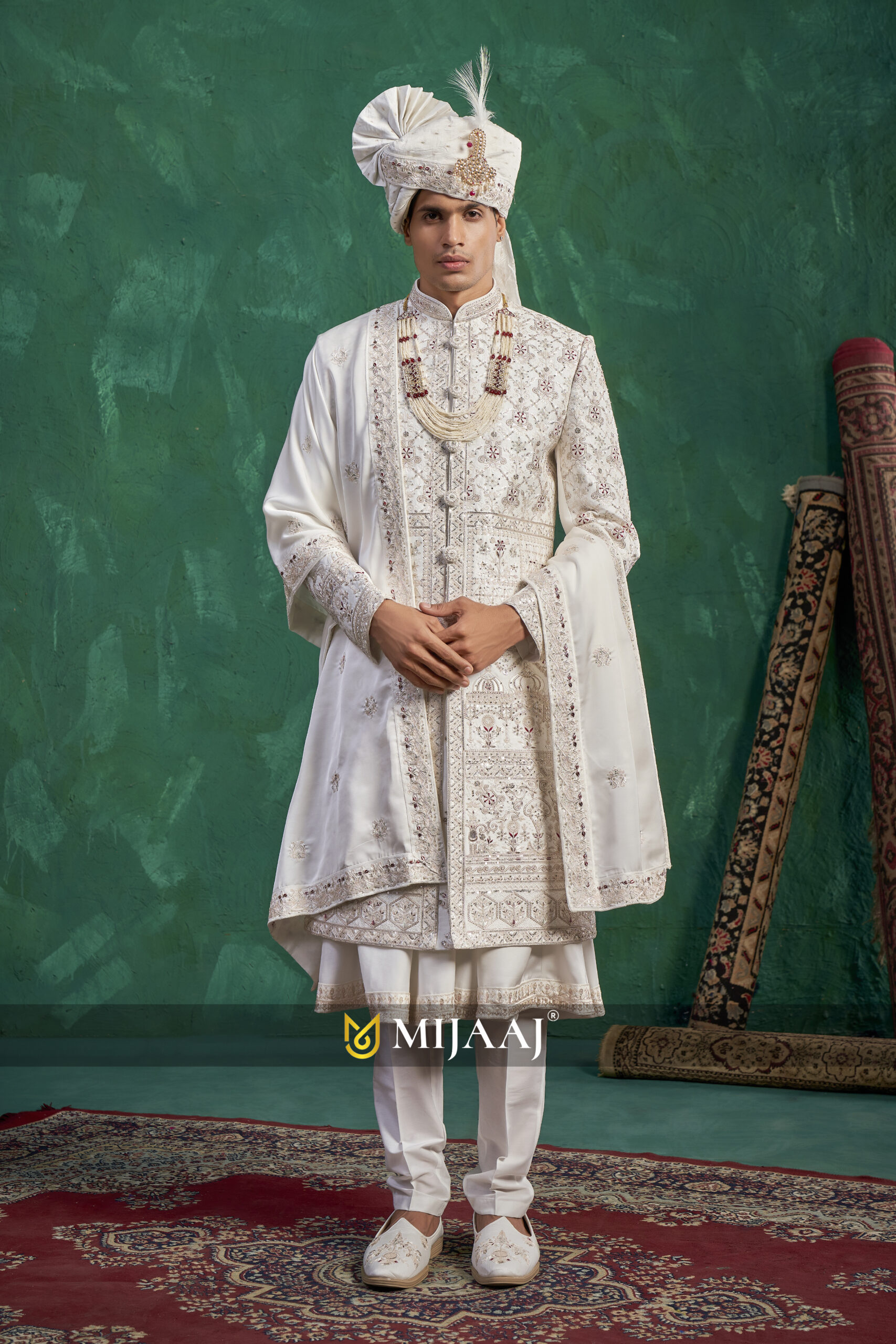 Latest 2026 Groom wedding Sherwani perfect match for Bride's Maroon/Red/ Wine Color Lehenga