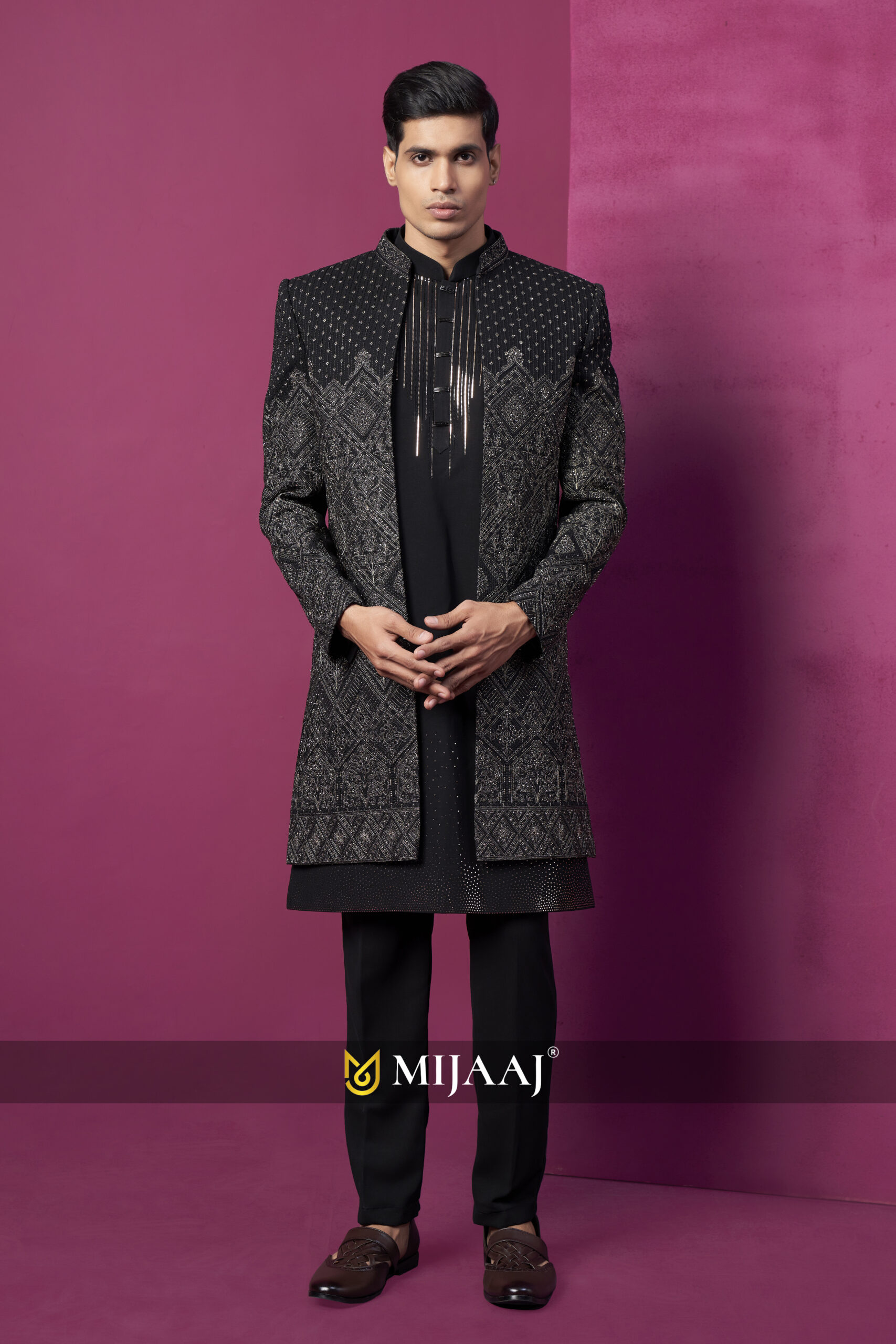 Midnight Majesty Embellished Indo-Western